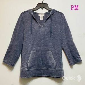 PM - NWT Cathy Daniels Navy 3/4 Sleeve Hoodie Top